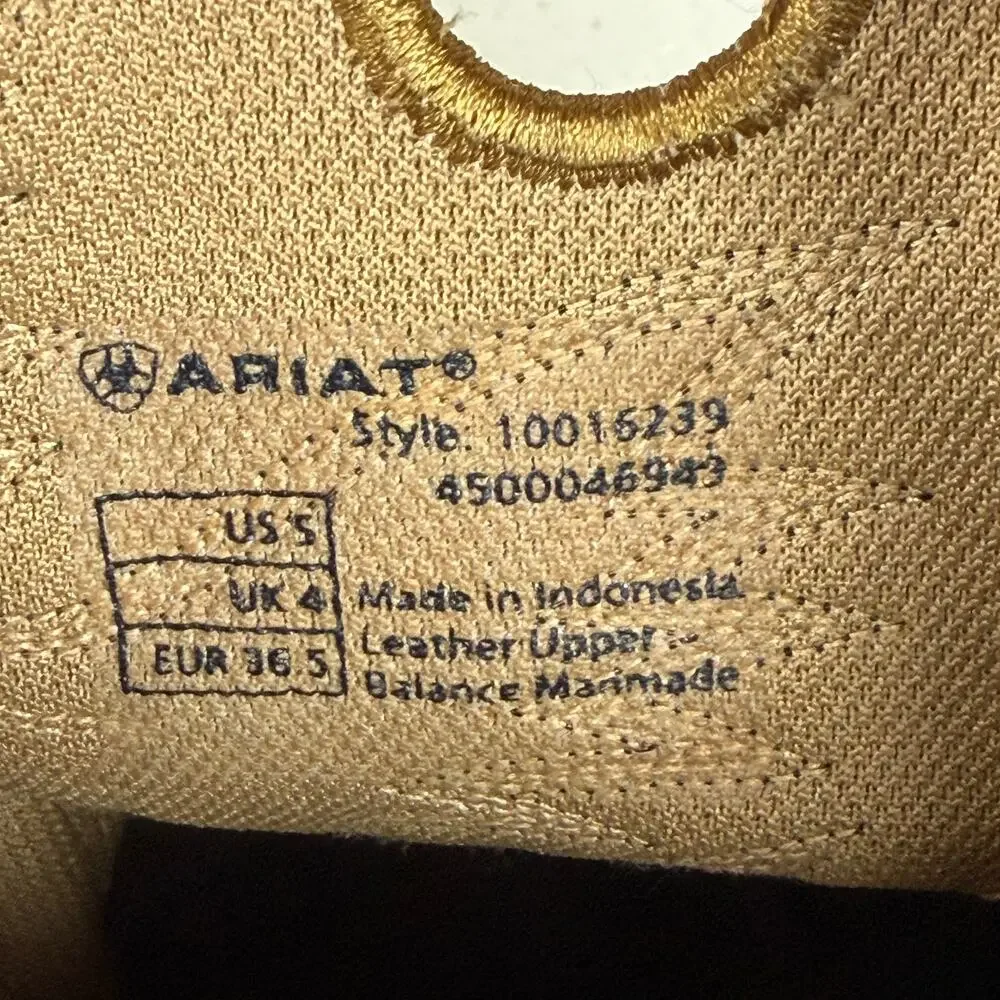 Ariat Kid’s Distressed Brown Black Roughstock Western Cowboy Boot 10016239 Sz 5